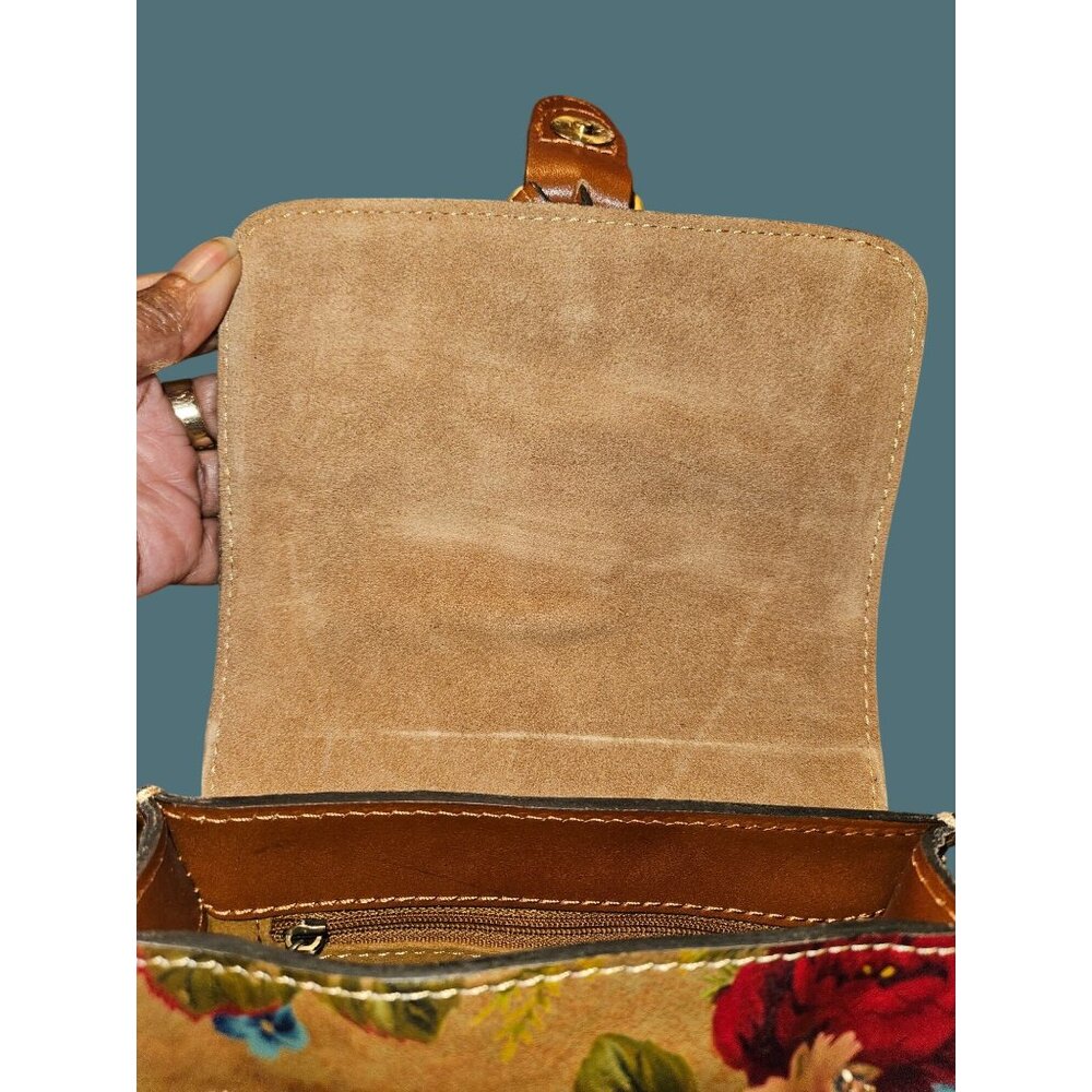 Patricia Nash Leather Cascina Vintage Victorian Garden Crossbody Bag - Picture 6 of 16